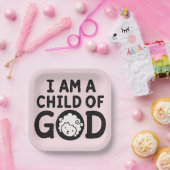 ICH BIN EIN KIND GOTTES | Christliches Babyshower- Pappteller (Party)