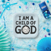 ICH BIN EIN KIND GOTTES | Christliches Babyshower- Pappteller (Party)