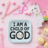 ICH BIN EIN KIND GOTTES | Christliches Babyshower- Pappteller (Party)