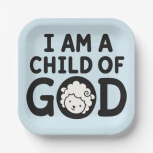ICH BIN EIN KIND GOTTES   Christliches Babyshower- Pappteller