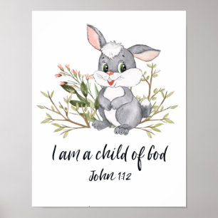 Ich bin ein Kind Gottes, ein Kind der Bibel Verse, Poster
