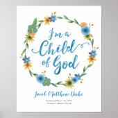 Ich bin ein Kind Gottes personalisierter Taufe Poster (Vorne)