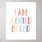 Ich bin ein Kind Gottes Rainbow Kids Room Decke Poster (Vorne)