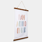 Ich bin ein Kind Gottes Rainbow Kids Room Decke Wandteppich Mit Holzrahmen (Gewinkelt)