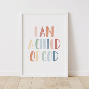 Ich bin ein Kind Gottes Regenbogen-Kinderzimmer-De Poster