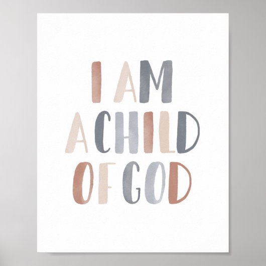 Ich bin ein Kind von Gott Boho Kinder Zimmerdekor Poster (Vorne)