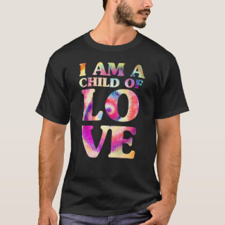 Ich bin ein Kind von Liebe 70er Batik T-Shirt