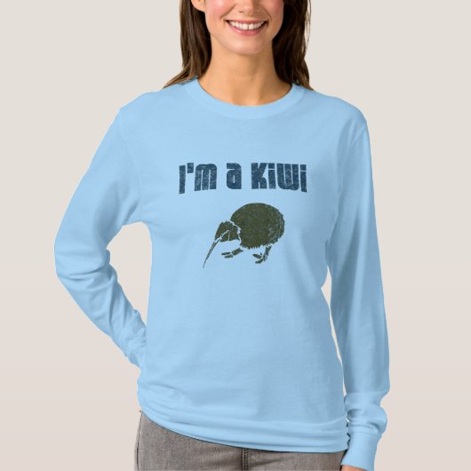Ich bin ein Kiwi-Shirt langer T-Shirt (Vorderseite)