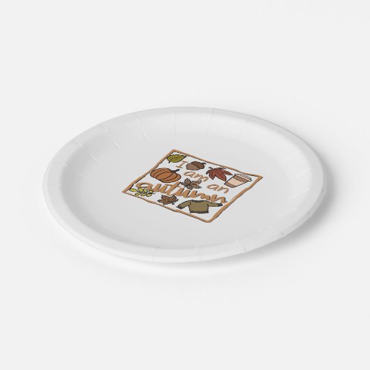 Ich bin ein klassischer Herbst-T - Shirt Pappteller (Schrägansicht)