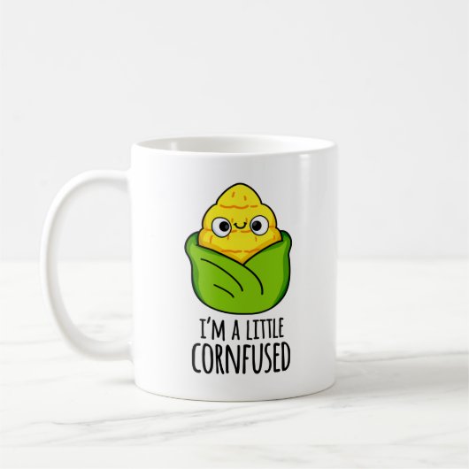 Ich bin ein kleiner Cornfused Funny Mais Pun Kaffeetasse (Links)