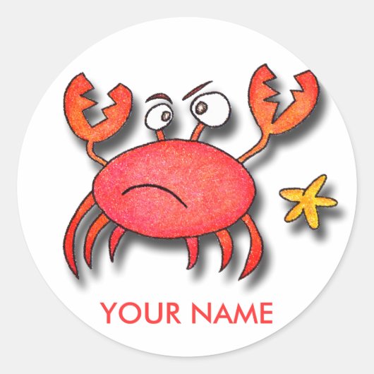 Ich bin ein kleiner Crabby-Sticker Runder Aufkleber (Vorderseite)