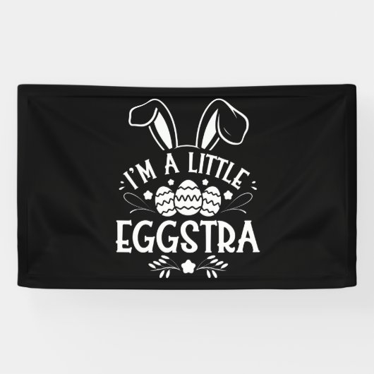 Ich bin ein kleiner Eggstra Funny Rabbit Ostersonn Banner (Horizontal)