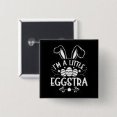 Ich bin ein kleiner Eggstra Funny Rabbit Ostersonn Button (Vorne & Hinten)