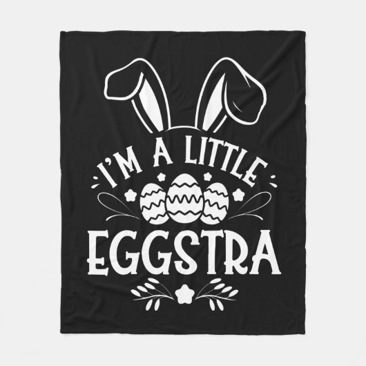 Ich bin ein kleiner Eggstra Funny Rabbit Ostersonn Fleecedecke (Vorderseite)