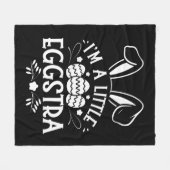 Ich bin ein kleiner Eggstra Funny Rabbit Ostersonn Fleecedecke (Vorderseite (Horizontal))
