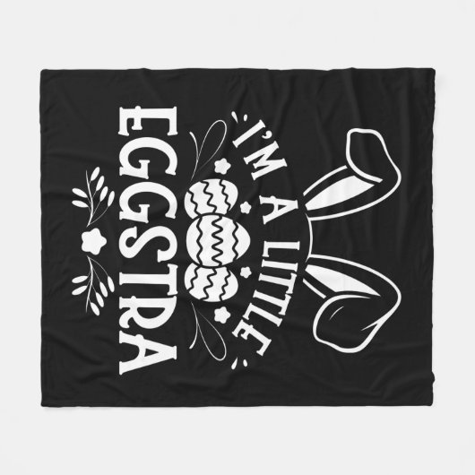 Ich bin ein kleiner Eggstra Funny Rabbit Ostersonn Fleecedecke (Vorderseite (Horizontal))