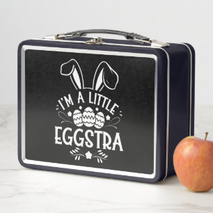 Ich bin ein kleiner Eggstra Funny Rabbit Ostersonn Metall Brotdose