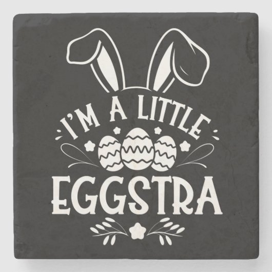 Ich bin ein kleiner Eggstra Funny Rabbit Ostersonn Steinuntersetzer (Vorderseite)