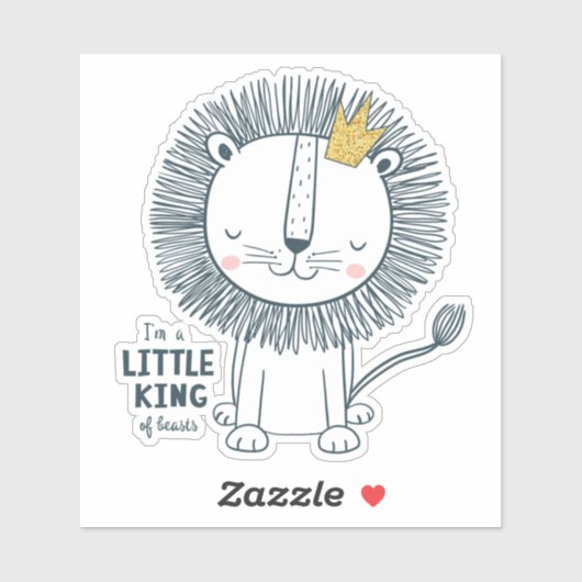 Ich bin ein kleiner König Aufkleber (Blatt)