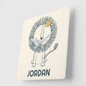 Ich bin ein kleiner König Quadratische Wanduhr (Winkel)