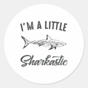 Ich bin ein kleiner Sharkastic Funny Hai Spaß Runder Aufkleber