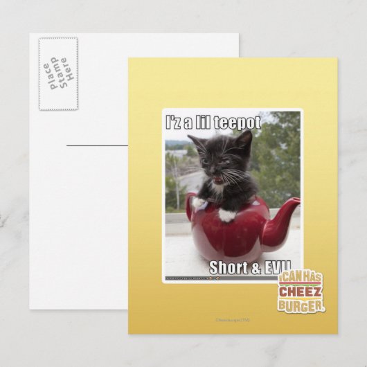 Ich bin ein kleiner Teepot Postkarte (Vorne/Hinten)