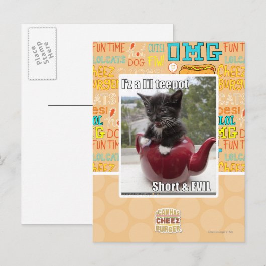 Ich bin ein kleiner Teepot Postkarte (Vorne/Hinten)