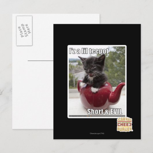 Ich bin ein kleiner Teepot Postkarte (Vorne/Hinten)
