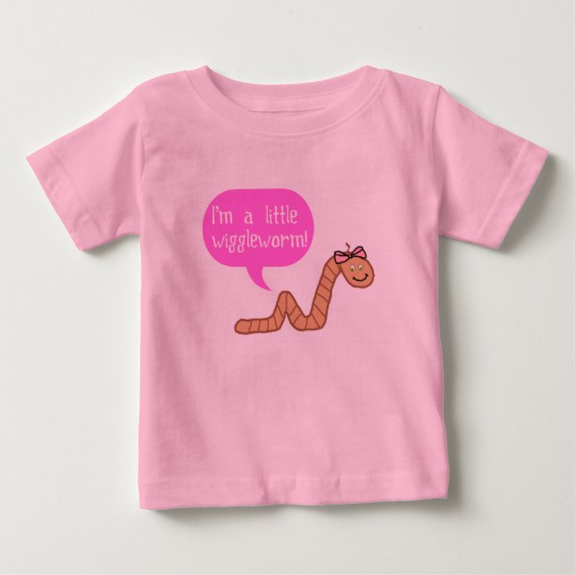 Ich bin ein kleiner Wiggle Worm Baby T - Shirt (Vorderseite)