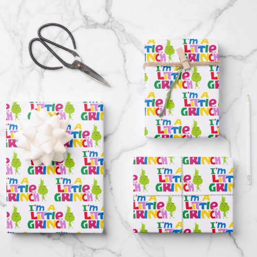 Ich bin ein kleines Grinch-Buntgrafik Geschenkpapier Set (Vorderseite)