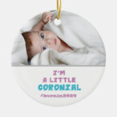 Ich bin ein kleines koroniales Foto Weihnachten Keramik Ornament (Vorne)