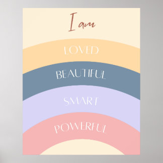 Ich bin ein kraftvolles positives Selbstbestätigun Poster