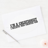 Ich bin ein kreationistischer, lustiger Atheist-Sp Ovaler Aufkleber (Umschlag)