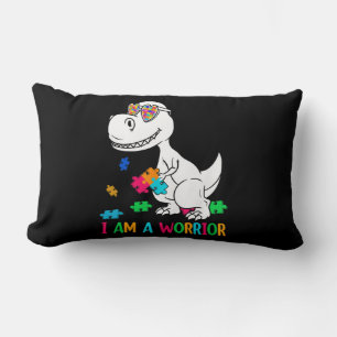 Ich bin ein Krieger Autismus Familie Dinosaurier A Lendenkissen