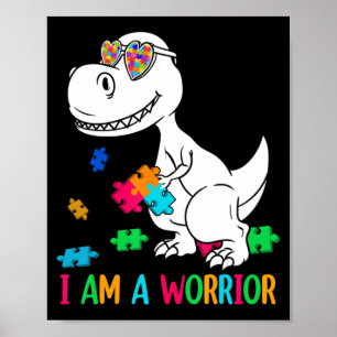 Ich bin ein Krieger Autismus Familie Dinosaurier A Poster
