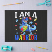 Ich bin ein Krieger Autismus Familie Dinosaurier A Seidenpapier (Basteln)