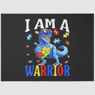 Ich bin ein Krieger Autismus Familie Dinosaurier A Seidenpapier