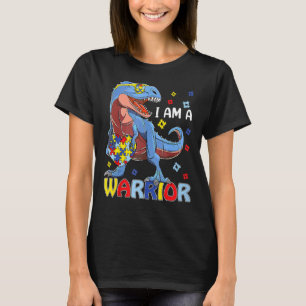 Ich bin ein Krieger Autismus Familie Trex Dinosaur T-Shirt