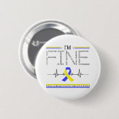 Ich bin ein Krieger des Fine-Down-Syndroms Button (Vorne & Hinten)