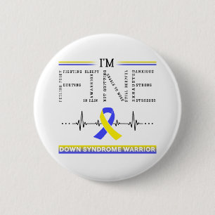 Ich bin ein Krieger des Fine-Down-Syndroms Button