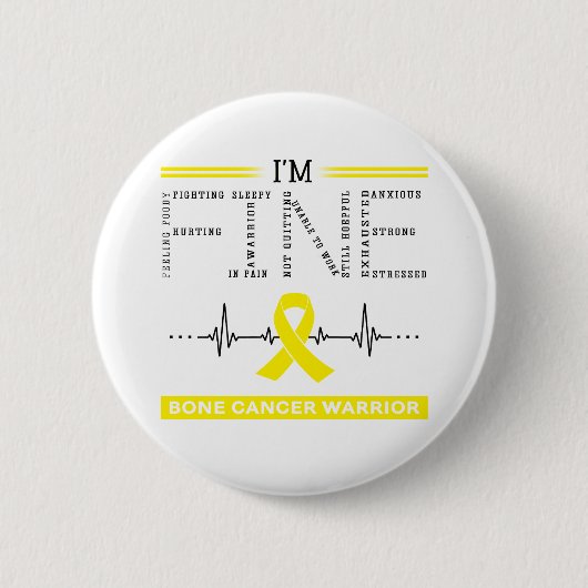 Ich bin ein Krieger gegen den feinen Knochenkrebs Button (Vorderseite)