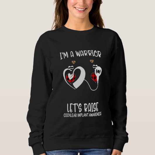 Ich bin ein Krieger Lasse Cochlear Implant Awarene Sweatshirt (Vorderseite)
