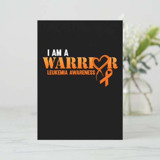 Ich bin ein Krieger Leukämie Bewusstsein Orange Ri Einladung (Stehend Vorderseite)