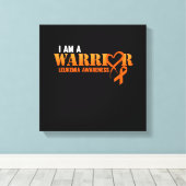 Ich bin ein Krieger Leukämie Bewusstsein Orange Ri Leinwanddruck (Insitu (Holzboden))