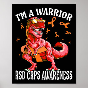 Ich bin ein Krieger Rsd Crps Bewusstsein Dinosauri Poster