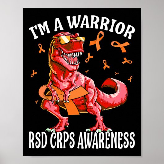 Ich bin ein Krieger Rsd Crps Bewusstsein Dinosauri Poster (Vorne)