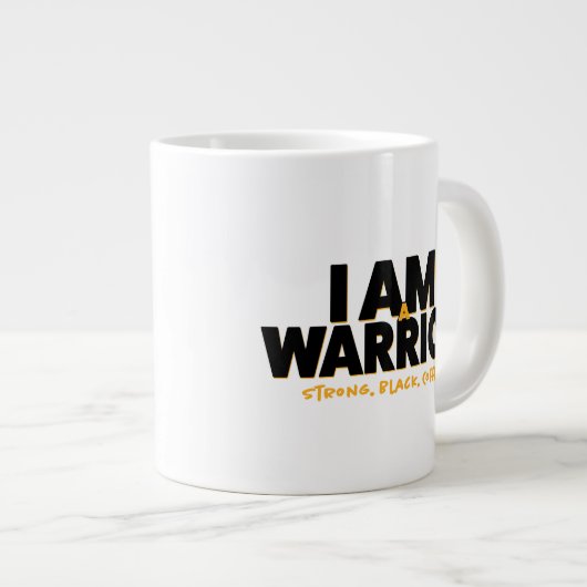 Ich bin ein Krieger - stark.Schwarz. Kaffee.Jumbo Jumbo-Tasse (Vorderseite Rechts)