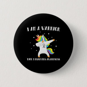 Ich bin ein Krieger Typ 1 Diabetes Bewusstsein Button