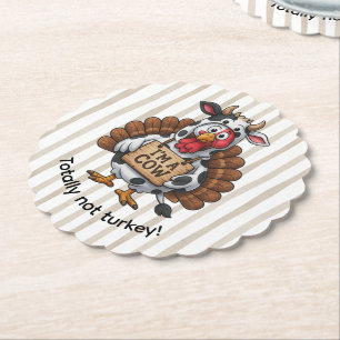 Ich bin ein Kuh Truthahn Lustige Thanksgiving Ve Untersetzer