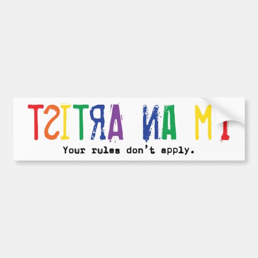 Ich bin ein Künstler (Autoaufkleber) Autoaufkleber (Vorne)